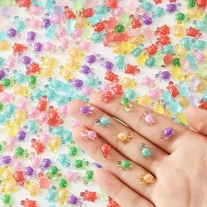 400 Pcs Luminous Mini Resin Turtle Cute Miniature Figurines for Fairy Garden Decor Micro Landscaping Crafts Nail Art