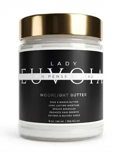 Lady Euvoia Moonlight Butter Haircare Treatment - 9 oz All-Natural Nourishing Oil for Natural Hair, Curly Hair, Bouncy Curls, Scalp Care Routine, with Mango, Shea, Grape Seed Oil for Moisture, Growth, Restoration, Smoothness