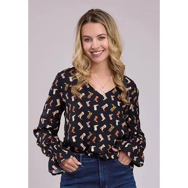 Roper Women's Boot Printed Peasant Blouse