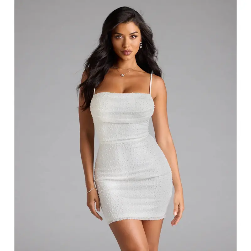 dylan sequin beaded mesh mini dress windsor - TikTok Shop