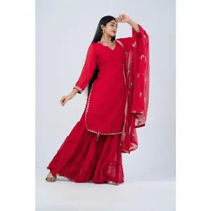 Enchanted Georgette Sharara Suit with Rich Embroidery and Sequin Details