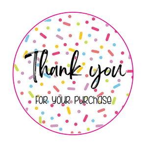 Cute Thank you for your purchase Stickers, Thank You Stickers, Thank You Labels, Circle Labels