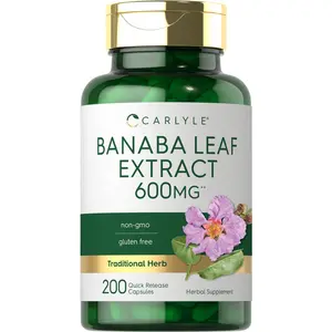 Carlyle Banaba Leaf Extract Capsules 600mg | 200 Count | Non-GMO, Gluten Free