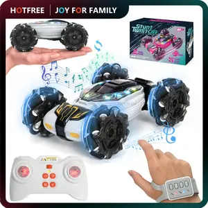 Hotfree Pocket Mini RC Twist Car for Kids, 4WD Transforming Off-Road Stunt Vehicle with 2.4GHz Remote & Gesture Sensor, 360° Spins, Lights & Fun Music, Dual Mode Toy Valentine Birthday & Christmas Gift for Boys and Girls Ages 6+