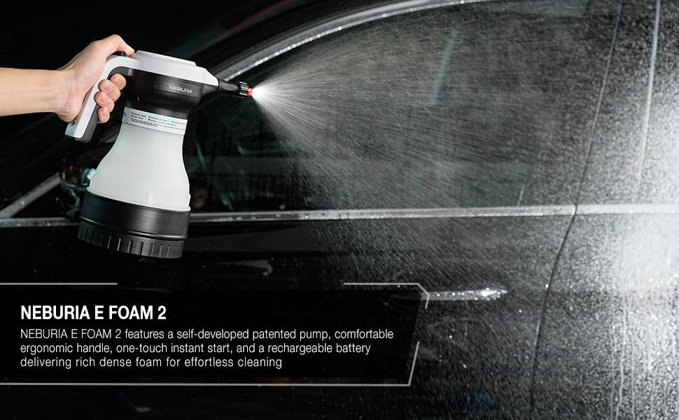 NEBURIA Gen 2 Professional Electric Foam Sprayer,Rechargeable High Pressure Foam Cannon for Car Wash,Auto Detailing,Home,Industrial Cleaning,With Smart Pressure Control Core,Ergonomic Handle,Portable Cordless Cleaner for Kitchen,Windows,Bathroom