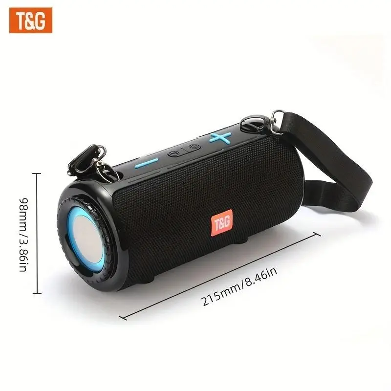 TG646 Portable Wireless Speaker Compatible for /, TWS Stereo Sound with Dual Speakers, USB/FM/TF Card/USB Stick Plug-in Card, Plug-in USB Stick for Smartphones/Tablet/TV, Outdoor Party Speaker for Boys, Girls, Birthday Gifts