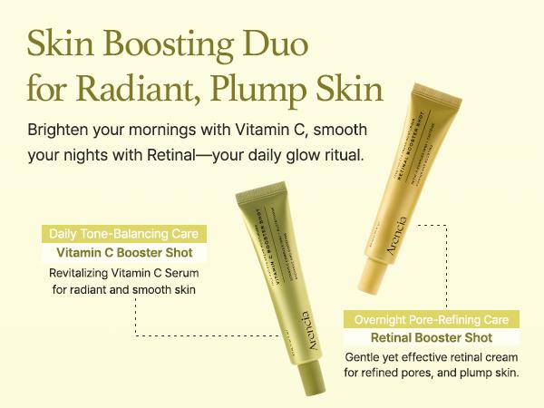 [Arencia Official] Vitamin C Booster Shot, Pure Vitamin C + Glutathione for Bright, Healthy Skin Glow, 1.01 fl oz