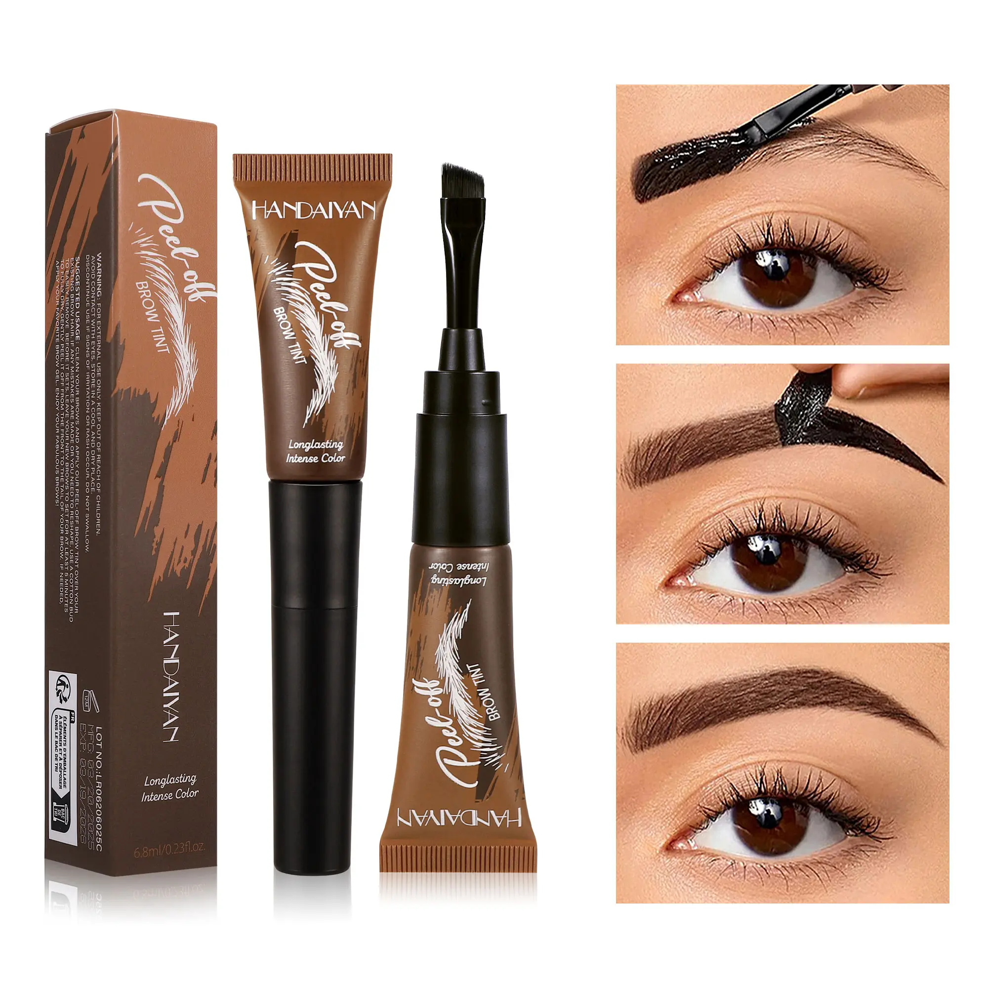 5-Color Tear-Off Brow Tint – Waterproof, Non-Fading, Long-Lasting Pigment for Precise Brow Definition & Effortless Wild Brow Looks - Easy-to-Use Makeup Tool for Women, Cosmetics, Eyebrow products