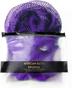 African Bath Sponge Long Exfoliating Net Sponge Shower Body Scrubber for Deep Skin Cleaning