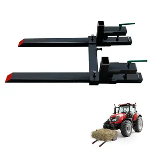 Heavy Duty Clamp-On Pallet Forks for Tractor Loader Bucket – 43 Inch, 2000lbs Capacity – Adjustable Forks with Stabilizer Bar – Global Skid Steer Fit for Logs, Hay & Lumber – Agricultural & Engineering Machinery Attachment
