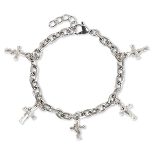Charm Cross Bracelet (Silver)