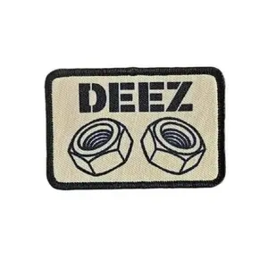 Deez nuts and bolts funny removable patch tan 2"x3" morale patch with hook and loop backing