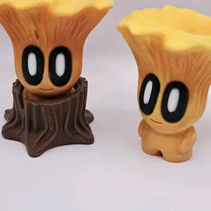 Mushroom w/ Stump Collection - Unique Decorative Figurines with Detailed Design and Stump Base
