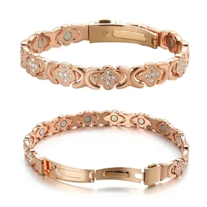 Gauss  Magnetic Bracelet • Rose Gold Leaf Design • Perfect Gift for Women