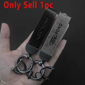 Leather Car Keychain Key Ring Chain Pendant, Lightweight Keychain, Gifts for Ford Ranger S-Max Focus Galaxy Mondeo Transit Tourneo, Custom Ranger Accessories