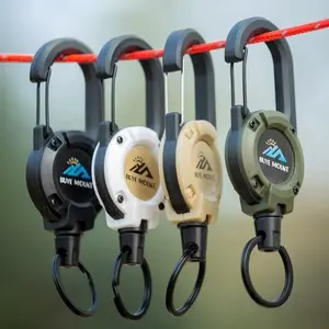 Retractable Keychain Heavy Duty Multitool Carabiner Badge Holder 58cm Stainless Steel Cord for Men Women Easy Use Lightweight Design