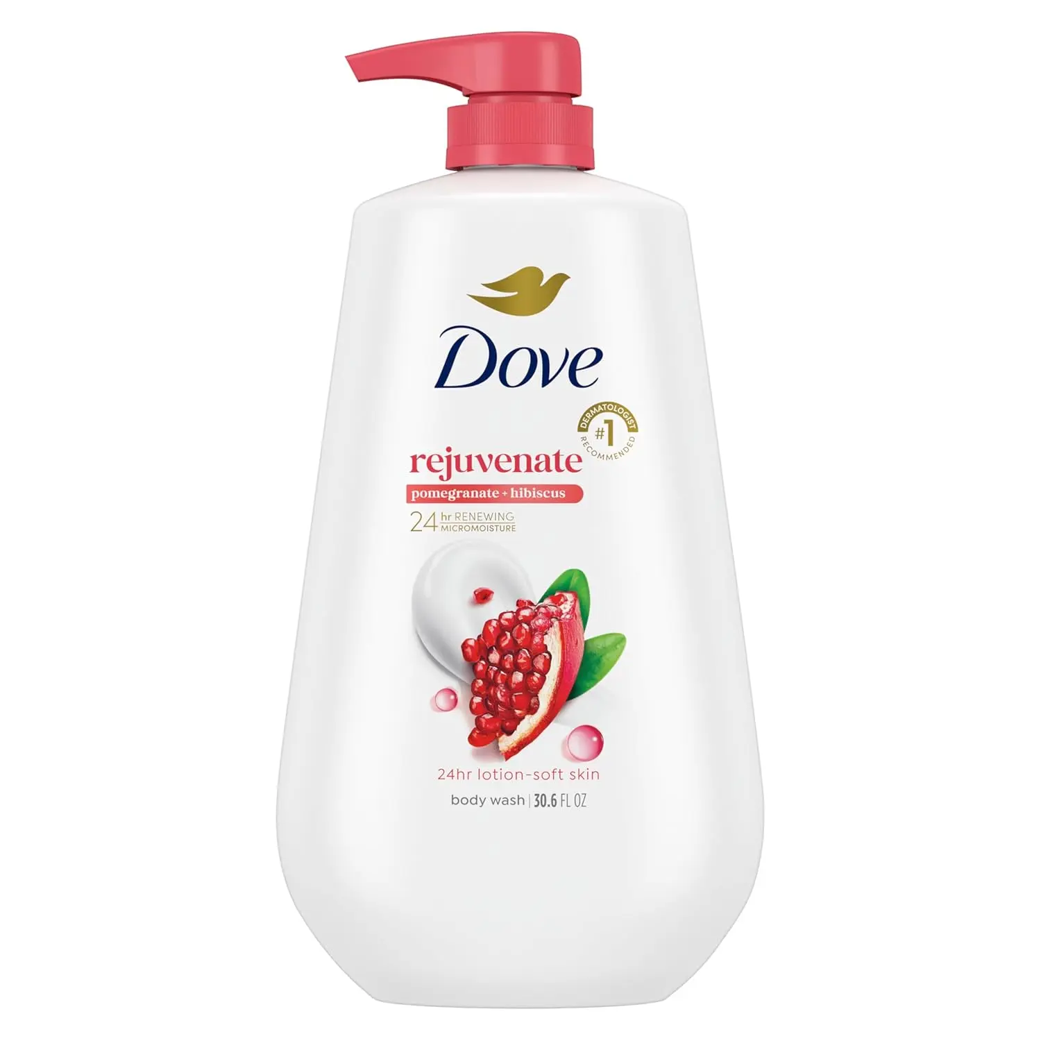 Body Wash Pomegranate & Hibiscus 30.6 oz Pump, Sulfate Free | Dove Pomegranate & Acai Body Wash hydrates skin with vibrant fruit scent and MicroMoisture technology.