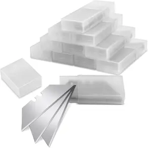 100 Pcs SK5 High Carbon Steel Utility Knife Blades with Storage Box - Sharp, Non-Rusting Refills for Box Cutters Cutting Supplies Office