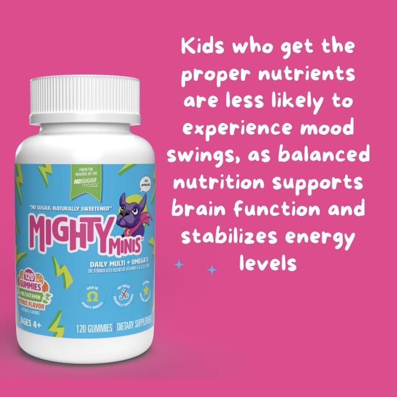 Mighty Minis Kids Daily Multivitamin Gummies Zero Grams of Sugar Supplement Healthcare Dietary
