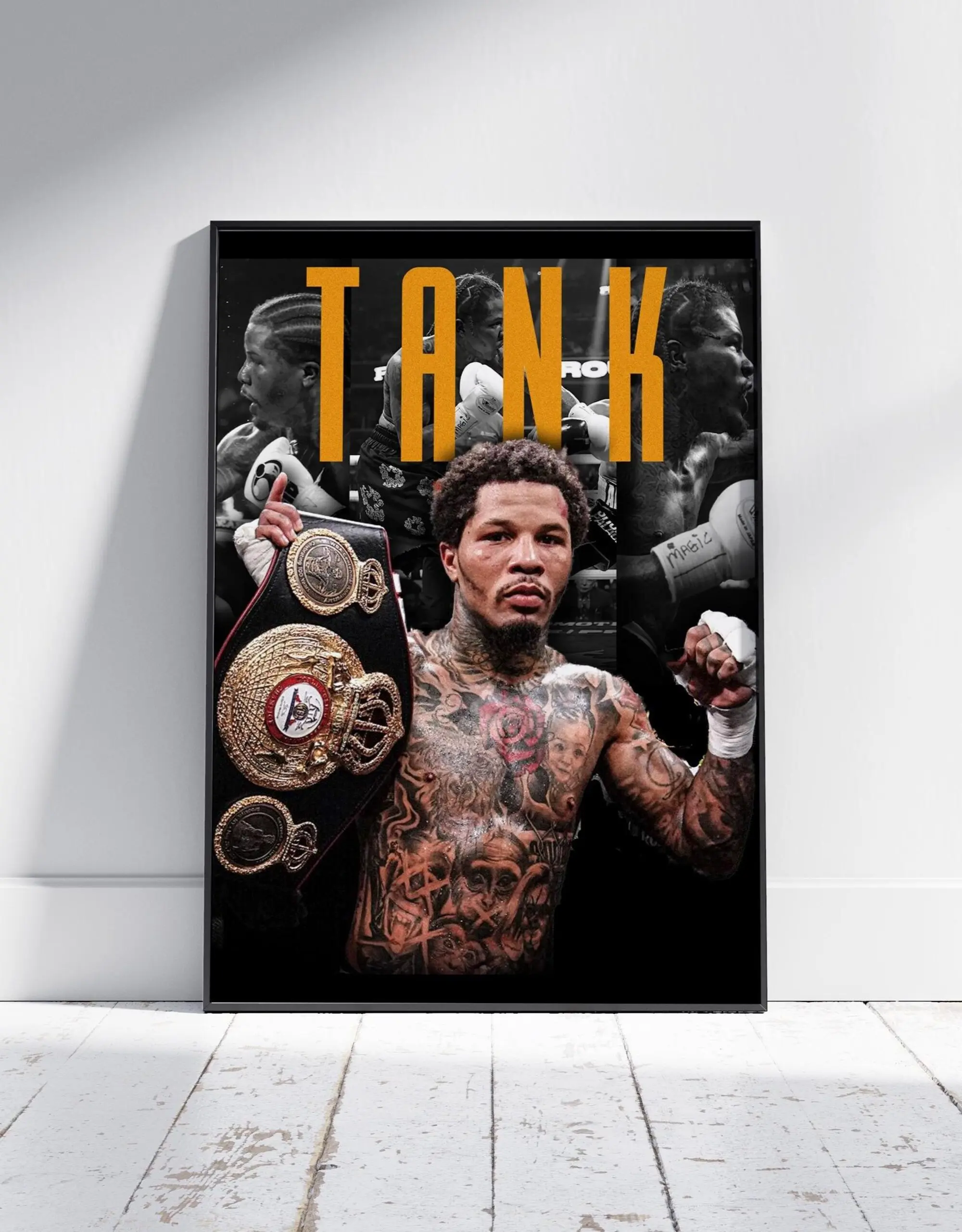 Gervonta Davis Boxing Tank Poster - Frameless Digital Print, Modern Home Decor Wall Art, Knockout Fighter Bedroom Decor, Gift for Boxing Fans wall decor posters