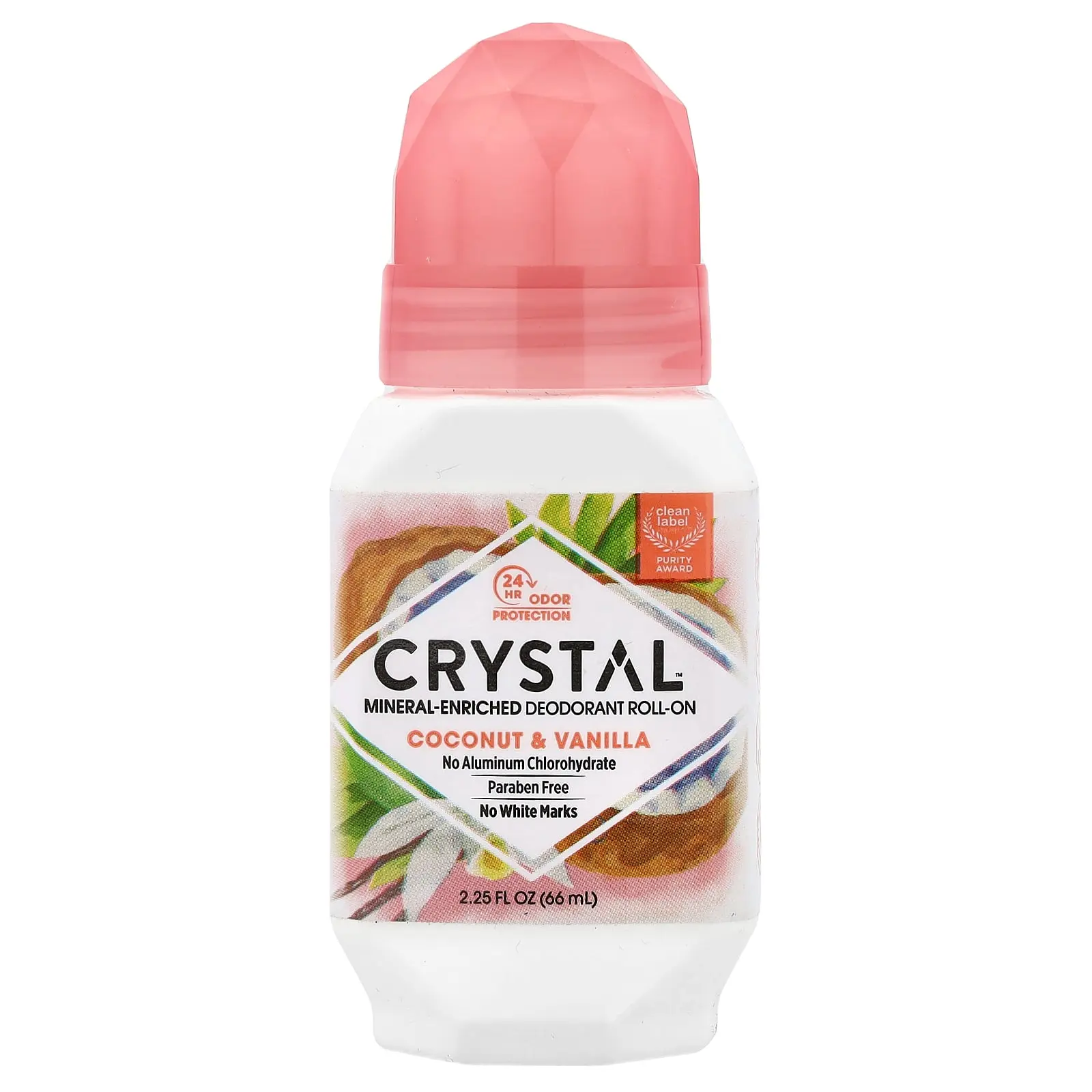 CRYSTAL Mineral-Enriched Deodorant Roll-On, Coconut & Vanilla, 2.25 fl oz (66 ml) CRYSTAL Mineral-Enriched Deodorant Roll-On, Coconut & Vanilla, 2.25 fl oz (66 ml)