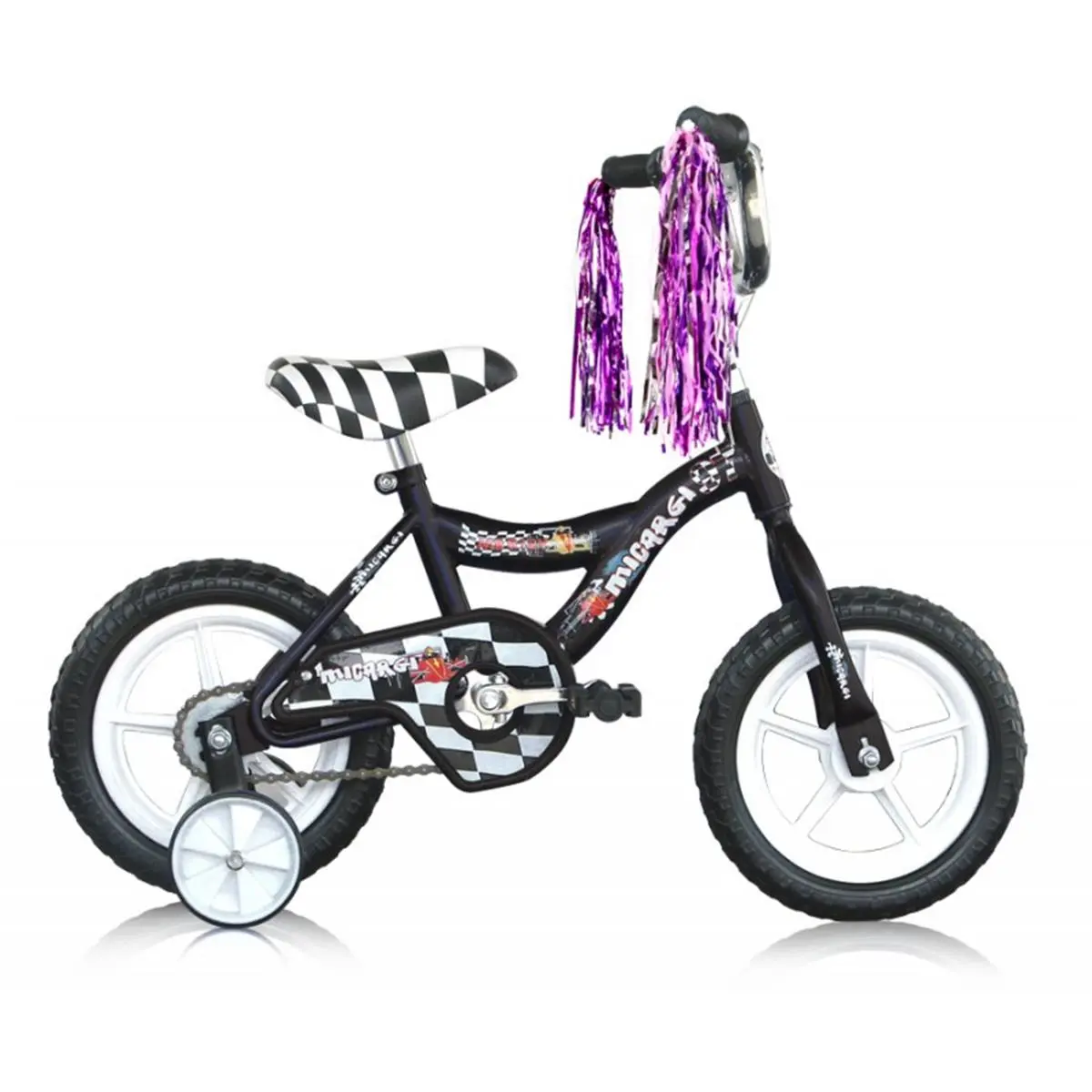 212 MAIN Youth 12-Inch BMX Bike - Hi-Tensile Steel Sport Bicycle with 3-Piece Steel Crank, Airless Knobby Tires, Black