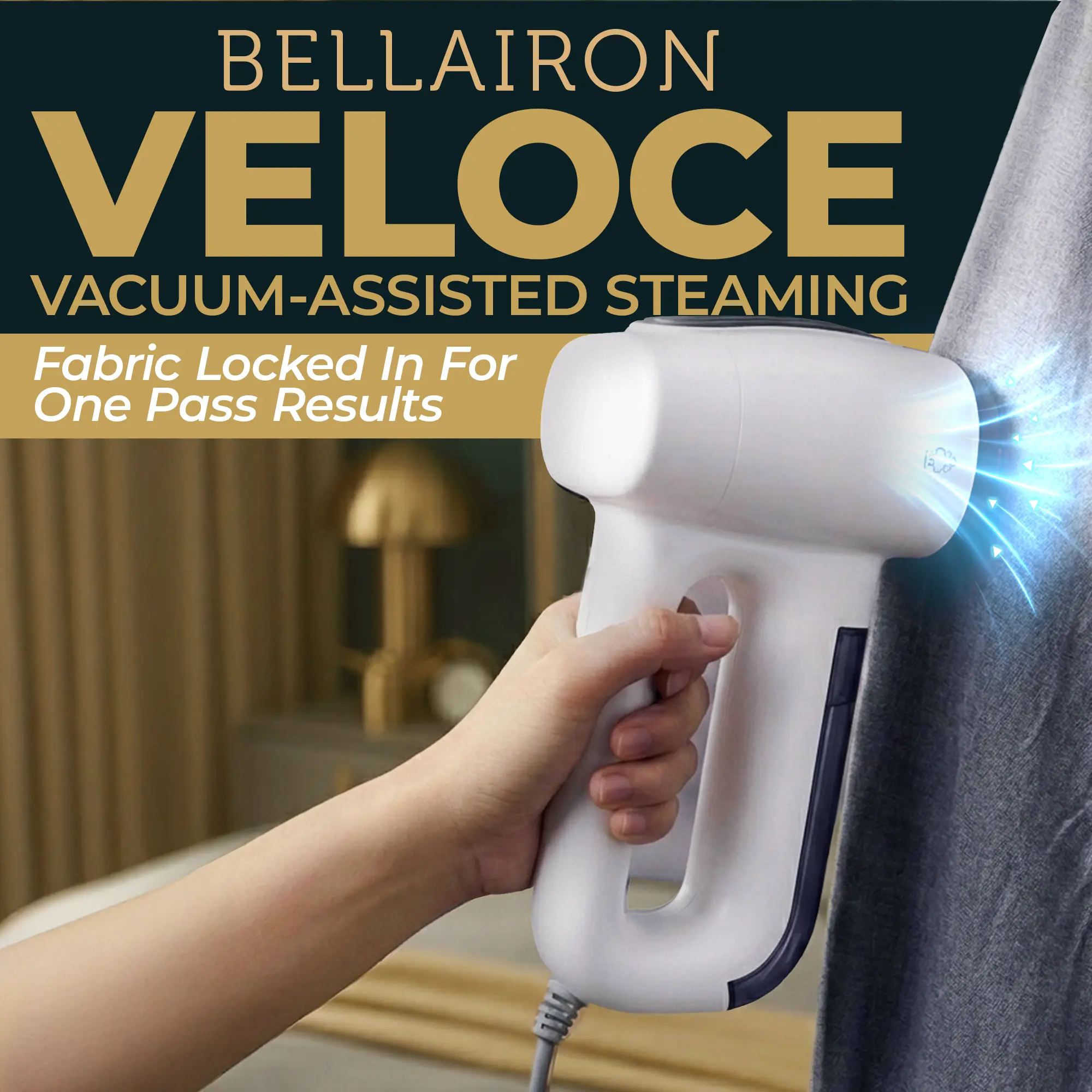 Bellairon Veloce™ Vacuum Garment Steamer - Household Home Clothes Travel Steam Generator, Steam Smarter, Wrinkle Less