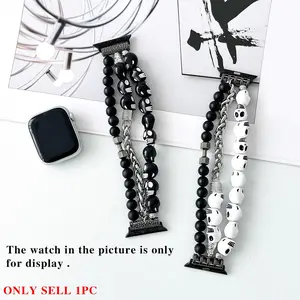 Halloween Skull Apple Watch Band, Dark Style, Fits 38/40/41mm, Trendy Accessory for Cool Users, Ideal for Halloween & Daily Wear