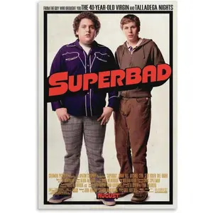 Superbad Movie Poster Classic Canvas Art Print for Home Decor Wall Art Gift Ideas Colorful Ornaments Artistic Photo Frame-Style Modern Family Bedroom Decoration