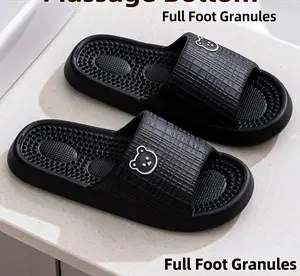 Buy one get one free men's fashion slippers, black, white comfortable lightweight slippers, bathroom, indoor, outdoor, beach occasions