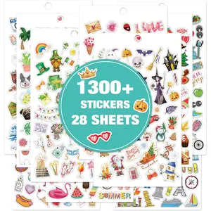 28 Sheets Planner Stickers Book - 1300+ Unique Monthly Stickers 4.72'' x 8.27'', Includes Holiday Seasonal Inspirational Quote Stickers for to-dos Appointments Scrapbook, Ideal for Adults