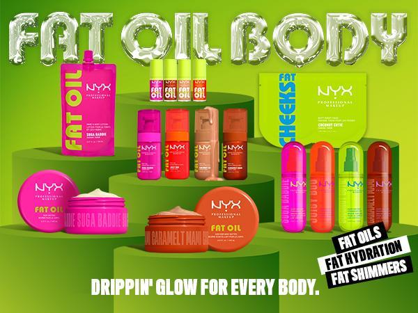 [NEW] Suga Baddie Fat Oil Scented Body Oil, 24H Hydration, 4 Glowy Finishes, NYX Professional Makeup