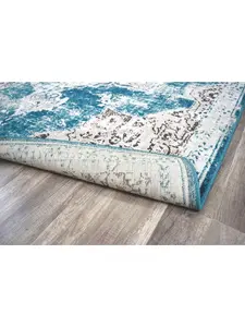 Rugs America RA28024 5 x 7 ft. Assent HW20A Avalon Teal Transitional Vintage Blue Area Rug