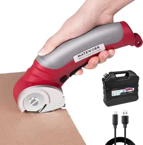 Cordless Electric Scissors, 4V Multi-Cutter with Suitcase, 2000 mAh Cardboard Cutter with Self-sharpening Blade, Power Rotary Scissors for Carpet Leather