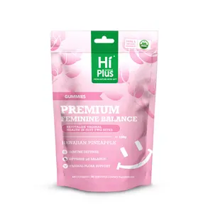 Hi Plus Premium Feminine Balance Gummies for Women’s Health & Wellness | Immune Support, Vegan, Gluten-Free | Hawaiian Pineapple Flavor | 60 Gummies (30 Servings)