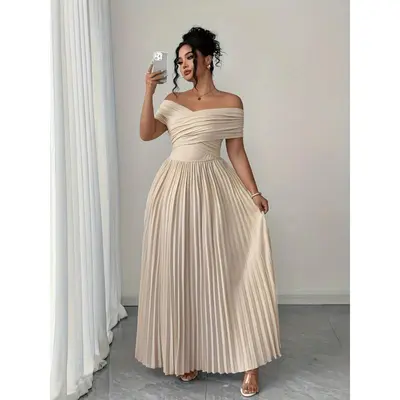 Elegant Cream Formal Dress for Plus Size Women - TikTok Shop