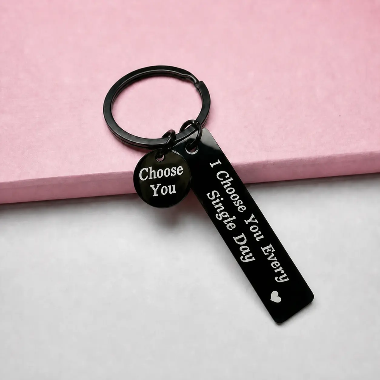 “I’ll Always Choose You” Letter Pattern Keychain, Romantic Gift for Couples
