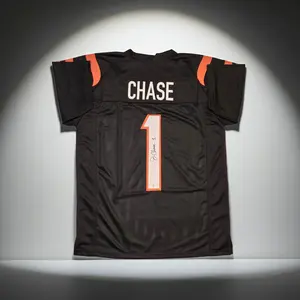 Ja'Marr Chase of the Cincinnati Bengals autographed football jersey COA (XL)