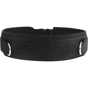 Waist Belt Neoprene Padded Gym Pulley Strap with Rings for Cable Machines Fitness Exercise Speed Agility Resistance Training