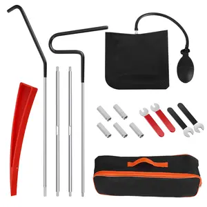 Professional Emergency Car Tools Set, Oval handle Red warping piece set wedge air bag wrench combination tool，67-inch Wheel Puller