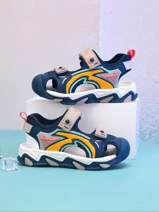 Unisex's Velcro Design Sports Sandals, Breathable Lightweight Non-slip Sandals, Outdoor Sports Sandals for Boys & Girls, Lightweight Footwear