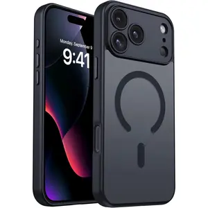 Magnetic for iPhone 17 16 15 14 Plus 13 12 Pro Max Case [Upgraded Full Camera Protection] [Compatible with Magsafe] [Translucent Matte] Drop Protection Shockproof Protective Phone Cover for iPhone 17 Pro Max