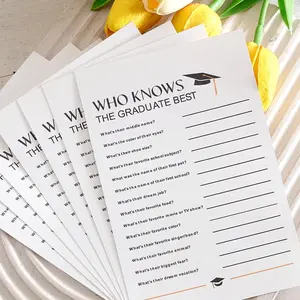5/10/30piece "WHO KNOWS THE GRADUATE BEST" game cards, fun party celebration for graduation, graduation game cards