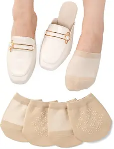 Toe Socks Womens for Mules, Half Socks Toe Topper Covers No Show Invisible Non-slip Liners for Clogs 4/6/8 Pairs