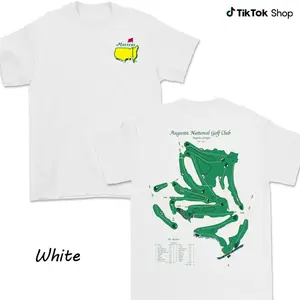 2026 Masters Augusta Course Map Shirt For Men For Women, Augusta National Fairway Layout Graphic Shirt, Soft Cotton Fabric Breathable Unisex Relaxed Fit Crew Neck Top, Detailed Golf Routing Design Apparel