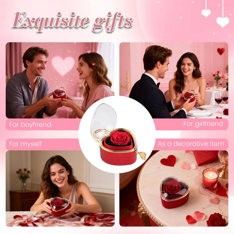 Soap Rose jewelry box, containing a heart-shaped rose pendant necklace Heart necklace A perfect gift for mom or grandma, ideal for Mother's Day or Valentine's Day.