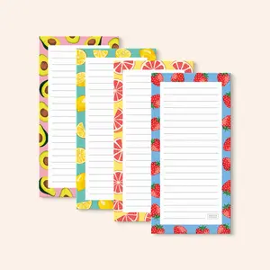 SWEETZER & ORANGE Magnetic Notepads for Refrigerator 4 Pack - Fun Fruity Magnetic Note Pad for Fridge Sets - 3.5” x 7”, 45 Pages