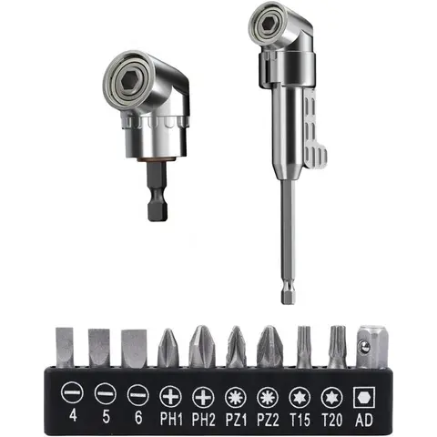Corner Angled Screwdriver Drill Adapter Screwdriver Batch Wrench Driver Bending Batch Hand Repair Tools Drill Extension Screwdriver Connector-YY