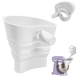 Silicone Flour Funnel for Kitchenaid Stand Mixer, Foldable Wide Mouth Design, Durable, Anti-Clog, Easy Pour, Fits Kitchenaid Artisan Ksm150, Baking Tools
