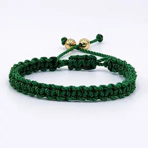 Green Macrame Bracelet, Braided Bracelet, Men Jewelry, Women, Good Luck, Handmade, Cord Bracelet Adjustable
